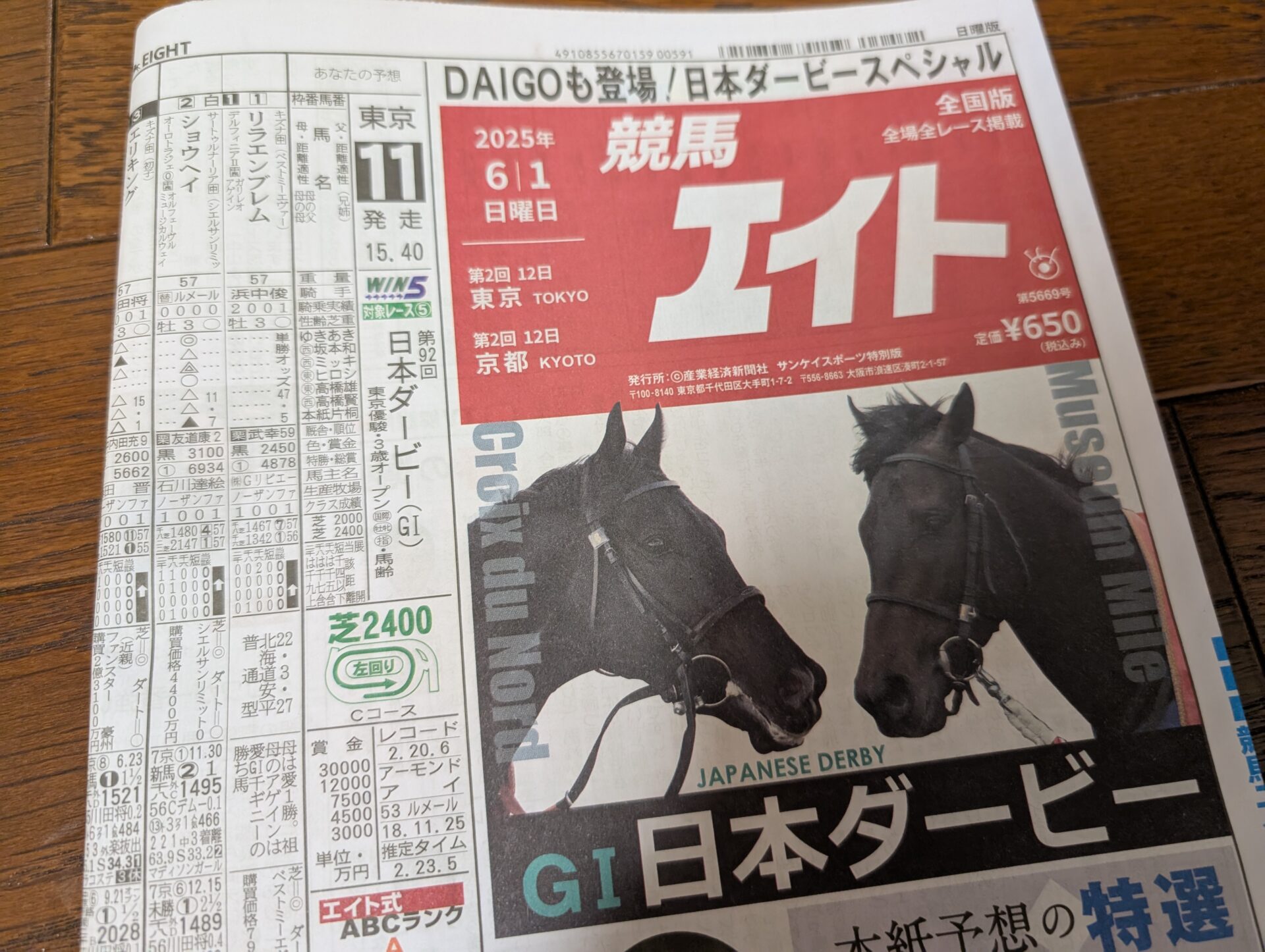 第92回 日本ダービーとWIN5と